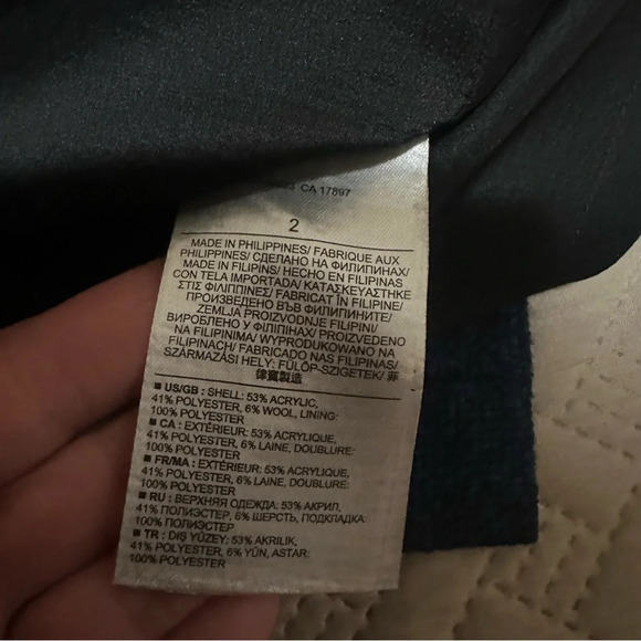 Banana Republic Blue Black Tweed Pencil Lined Back Slit Winter Zipper Skirt. 2. - Picture 5 of 6